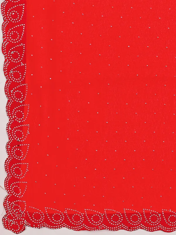 Leelavati_Embellished_Bollywood_Chiffon_Saree_Red