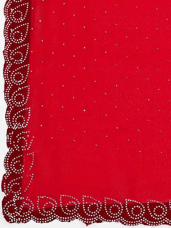 Leelavati_Embellished_Bollywood_Chiffon_Saree_Red