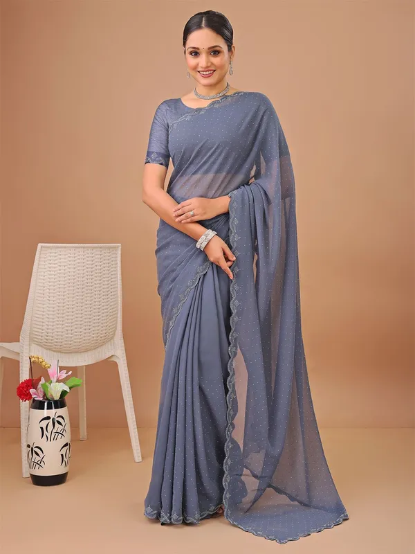 Leelavati_Embellished_Bollywood_Chiffon_Saree_Grey