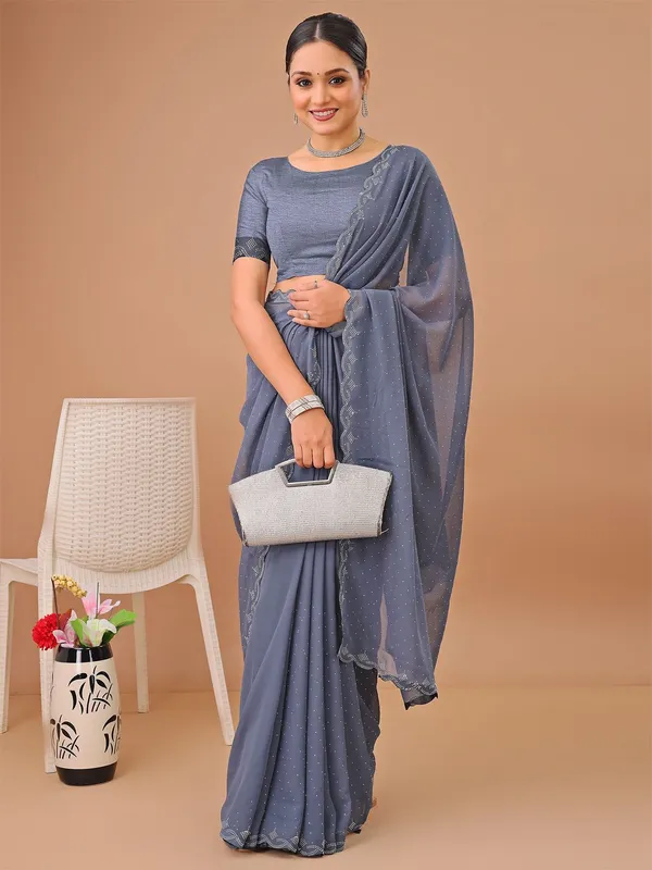 Leelavati_Embellished_Bollywood_Chiffon_Saree_Grey