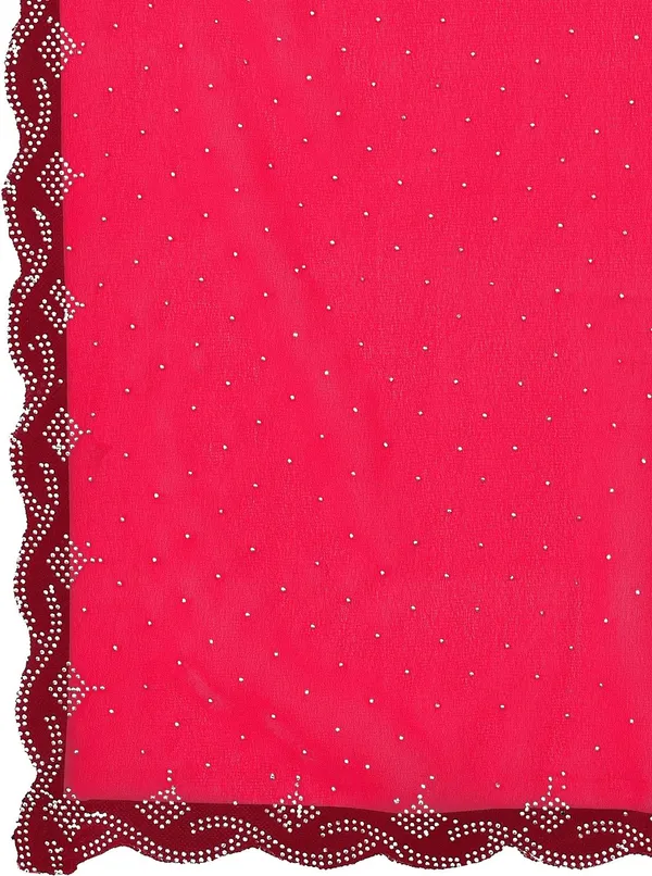 Leelavati_Embellished_Bollywood_Chiffon_Saree_Red