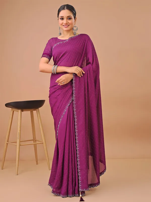 Leelavati_Embellished_Banarasi_Organza_Saree_Magenta