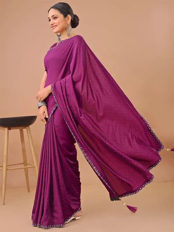 Leelavati_Embellished_Banarasi_Organza_Saree_Magenta