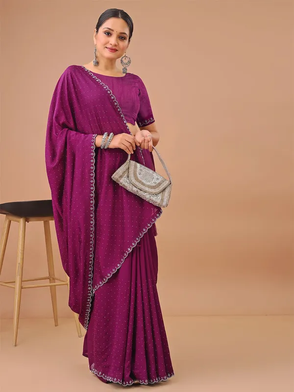 Leelavati_Embellished_Banarasi_Organza_Saree_Magenta