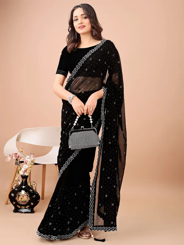 Leelavati_Embellished_Bollywood_Chiffon_Saree_Black