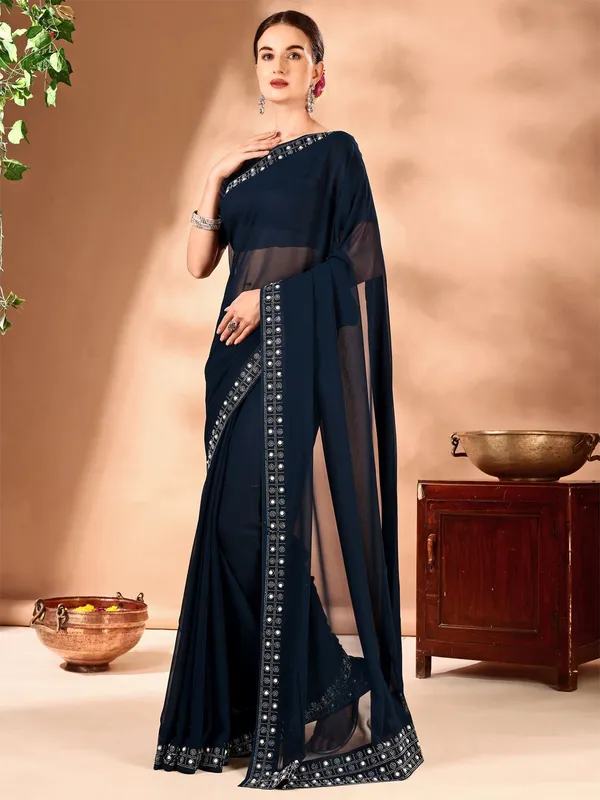 Leelavati_Embellished_Bollywood_Chiffon_Saree_Dark_Blue