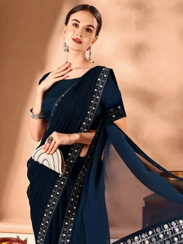 Leelavati_Embellished_Bollywood_Chiffon_Saree_Dark_Blue