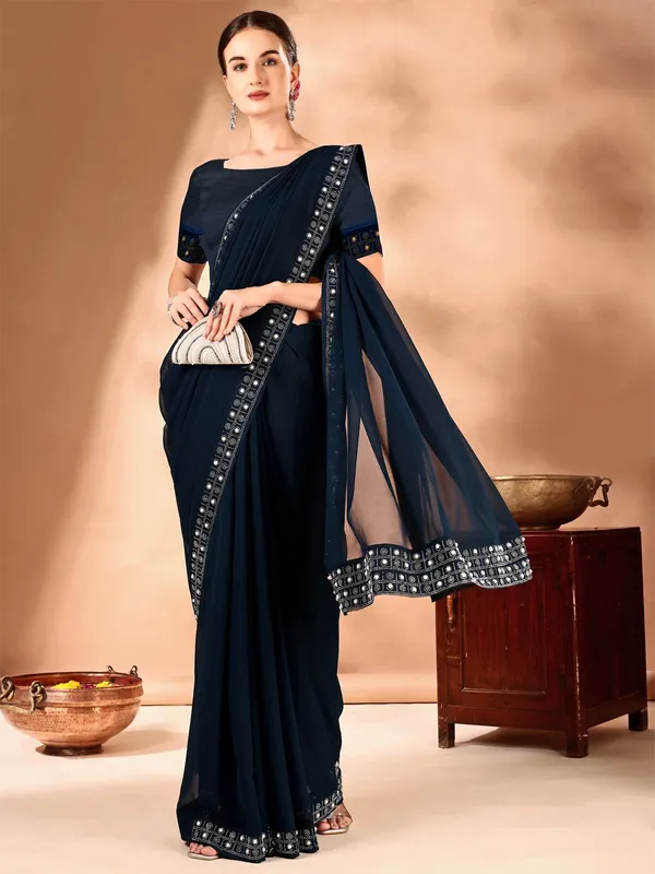 Leelavati_Embellished_Bollywood_Chiffon_Saree_Dark_Blue