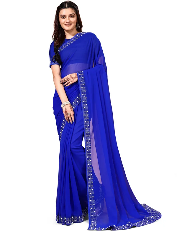 Leelavati_Embellished_Bollywood_Chiffon_Saree_Blue
