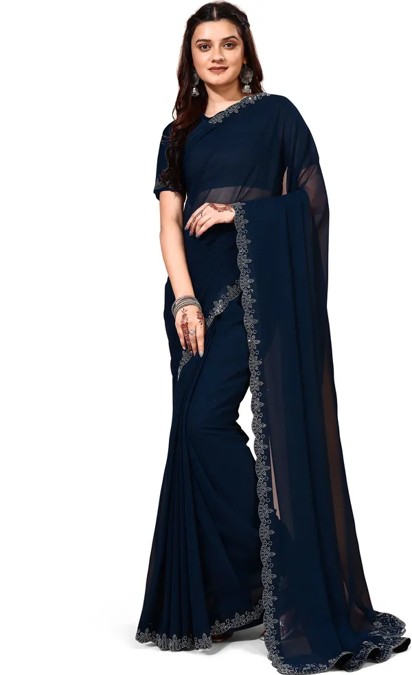 Leelavati_Embellished_Bollywood_Chiffon_Saree_Dark_Blue