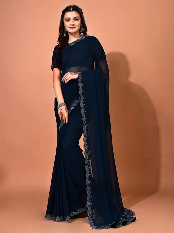 Leelavati_Embellished_Bollywood_Chiffon_Saree_Dark_Blue