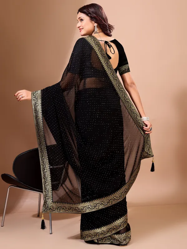 Leelavati_Embroidered_Embellished_Bollywood_Georgette_Saree_Black