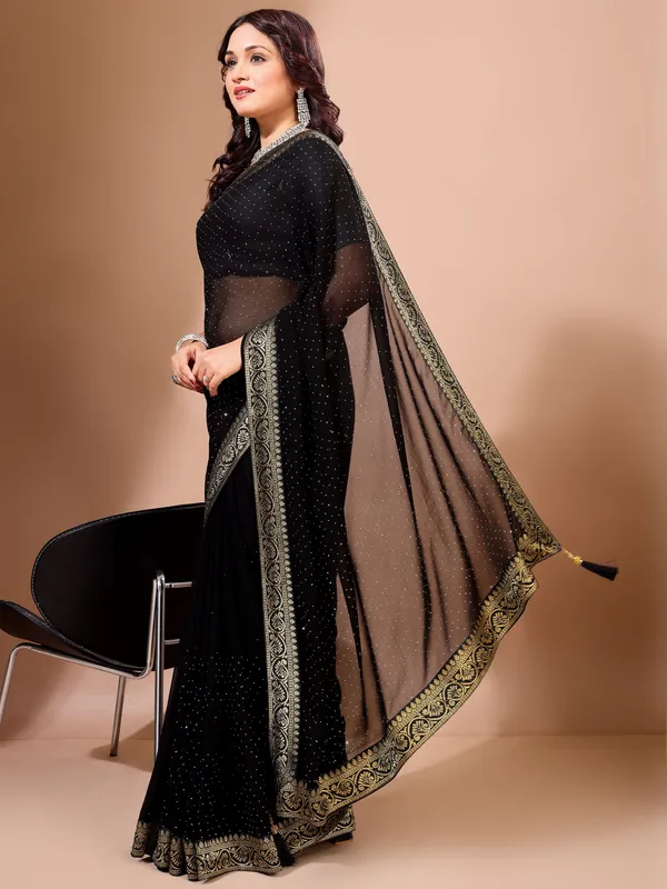 Leelavati_Embroidered_Embellished_Bollywood_Georgette_Saree_Black