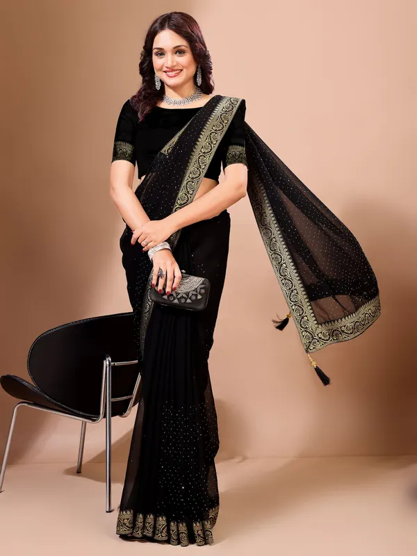 Leelavati_Embroidered_Embellished_Bollywood_Georgette_Saree_Black