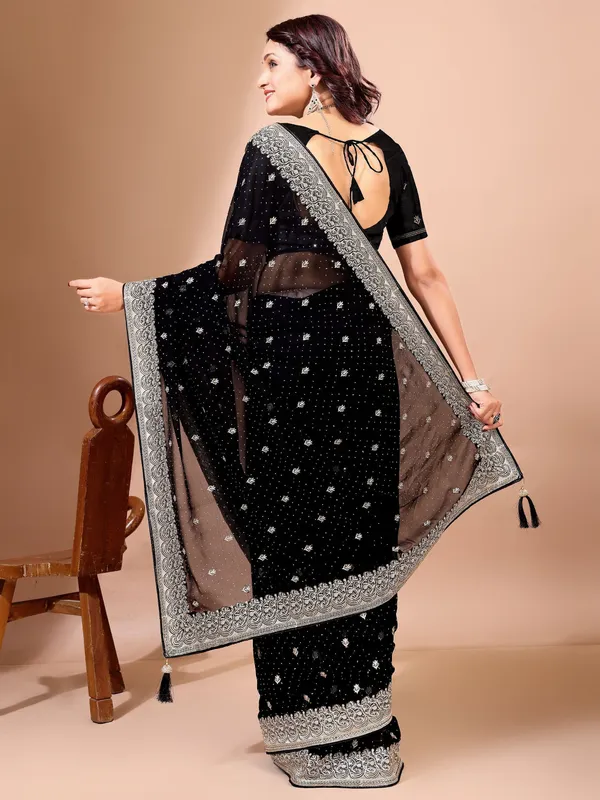 Leelavati_Embroidered_Embellished_Bollywood_Georgette_Saree_Black