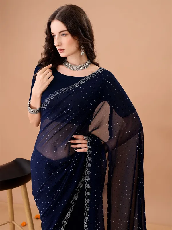 Leelavati_Embroidered_Embellished_Bollywood_Georgette_Saree_Dark_Blue