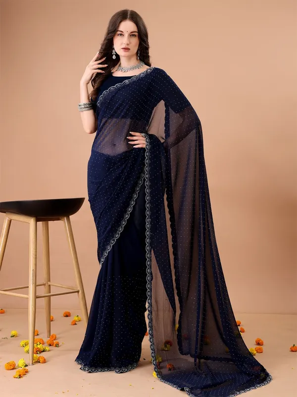 Leelavati_Embroidered_Embellished_Bollywood_Georgette_Saree_Dark_Blue