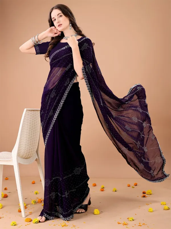 Leelavati_Embroidered_Embellished_Bollywood_Georgette_Saree_Purple