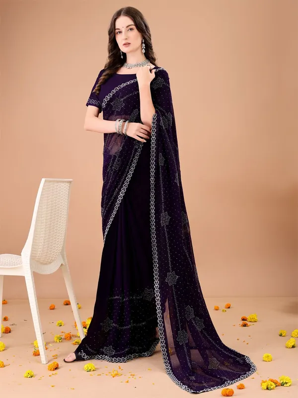 Leelavati_Embroidered_Embellished_Bollywood_Georgette_Saree_Purple