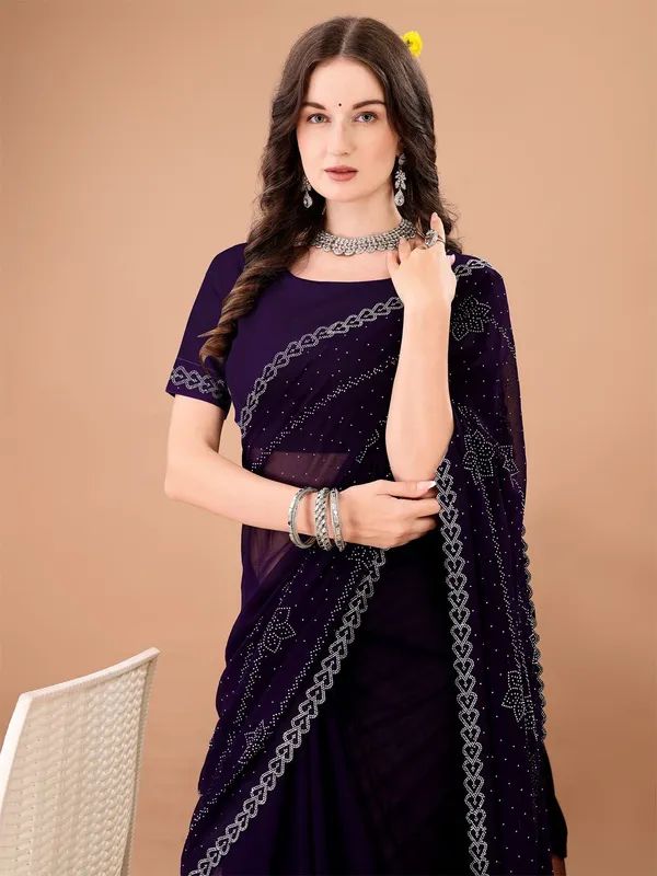 Leelavati_Embroidered_Embellished_Bollywood_Georgette_Saree_Purple