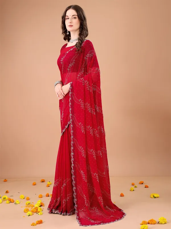 Leelavati_Embroidered_Embellished_Bollywood_Georgette_Saree_Red