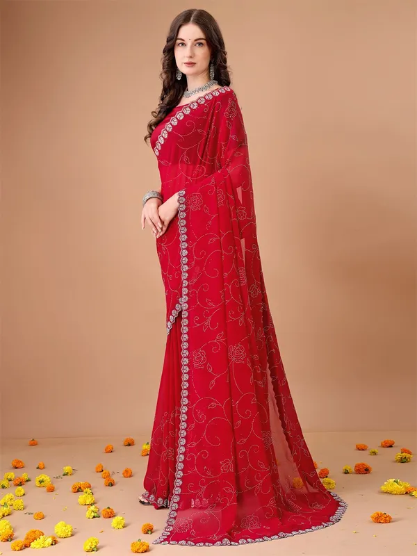 Leelavati_Embroidered_Embellished_Bollywood_Georgette_Saree_Red