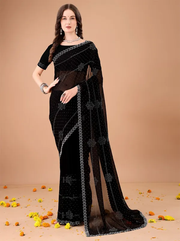 Leelavati_Embroidered_Embellished_Bollywood_Georgette_Saree_Black