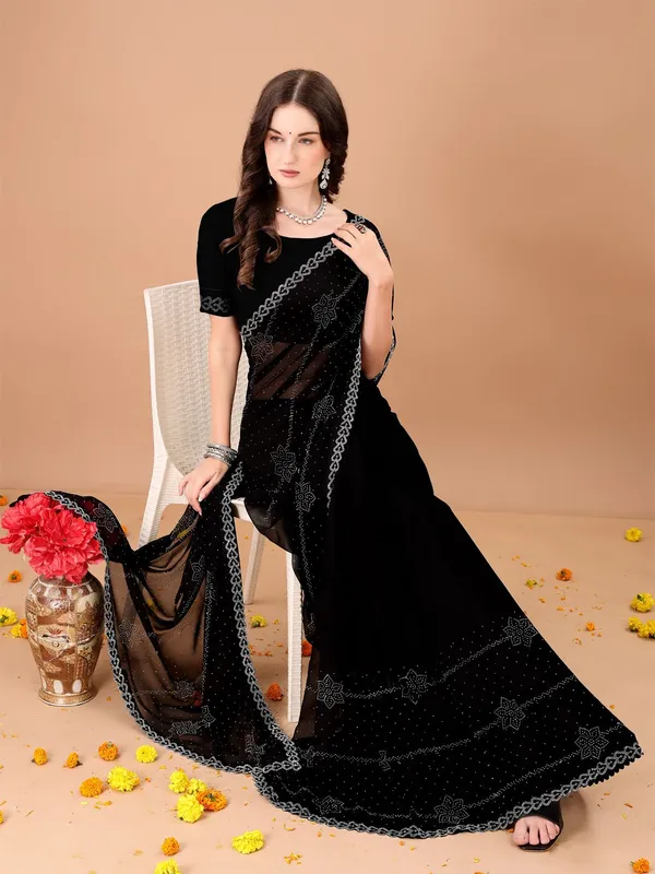 Leelavati_Embroidered_Embellished_Bollywood_Georgette_Saree_Black