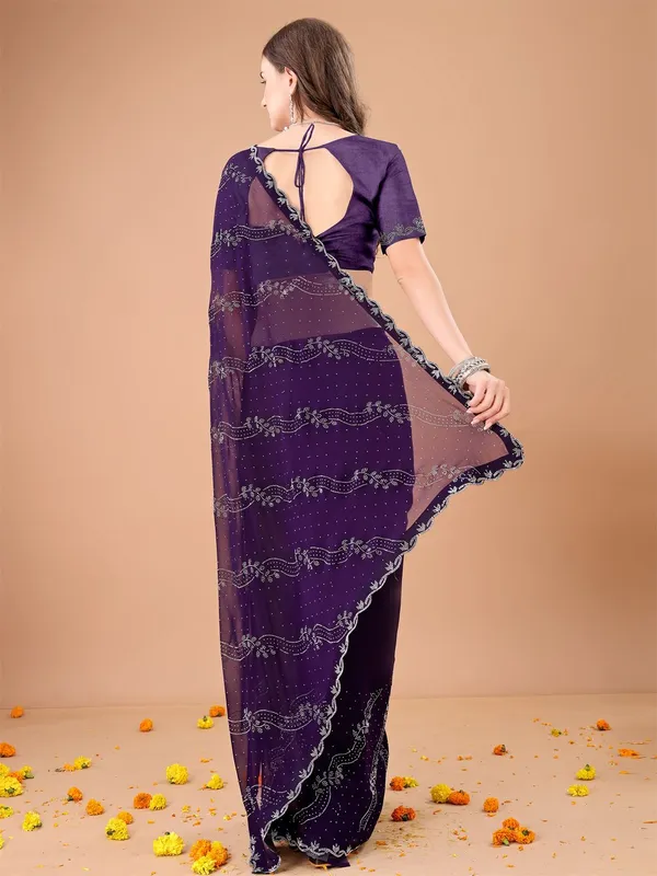 Leelavati_Embroidered_Embellished_Bollywood_Georgette_Saree_Purple