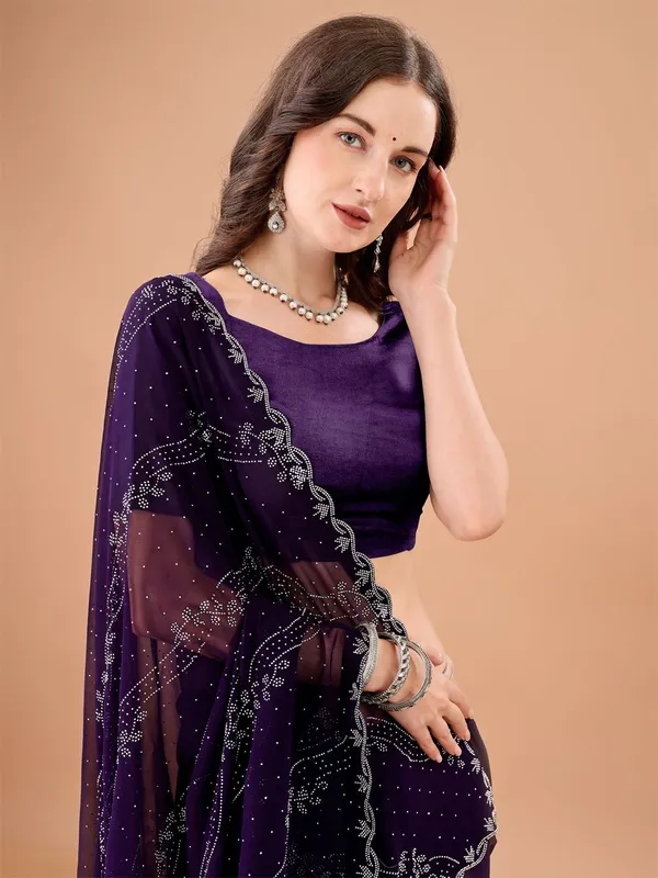 Leelavati_Embroidered_Embellished_Bollywood_Georgette_Saree_Purple