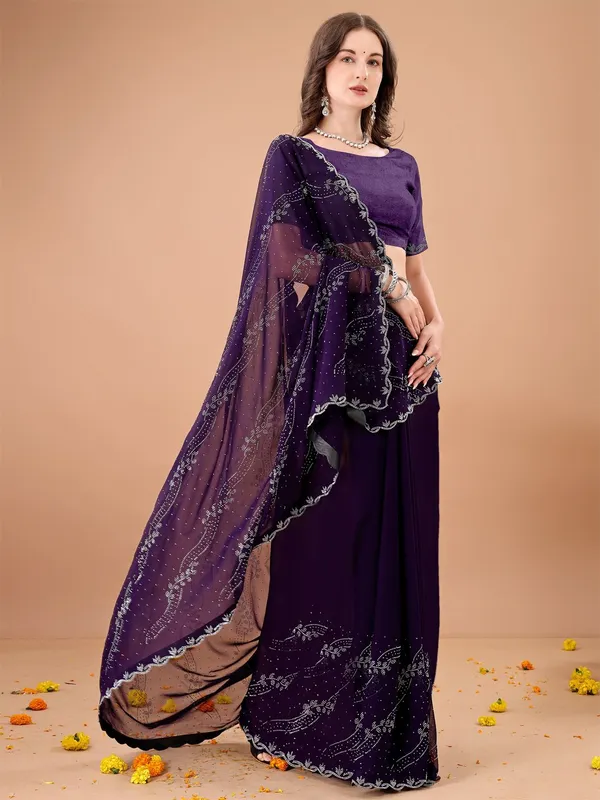 Leelavati_Embroidered_Embellished_Bollywood_Georgette_Saree_Purple