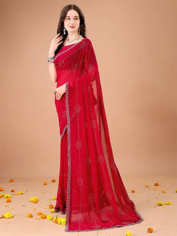 Leelavati_Embroidered_Embellished_Bollywood_Georgette_Saree_Red