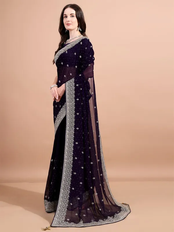 Leelavati_Embroidered_Embellished_Bollywood_Georgette_Saree_Purple