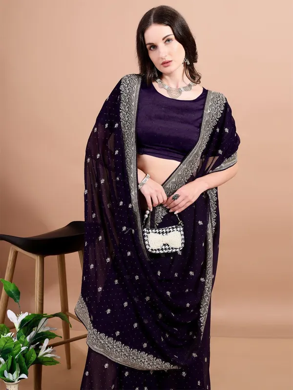 Leelavati_Embroidered_Embellished_Bollywood_Georgette_Saree_Purple