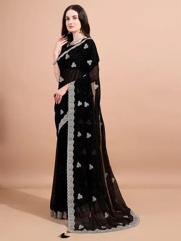 Leelavati_Embroidered_Embellished_Bollywood_Georgette_Saree_Black