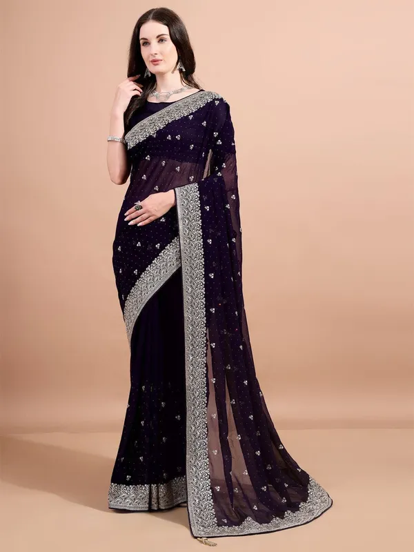 Leelavati_Embroidered_Embellished_Bollywood_Georgette_Saree_Purple