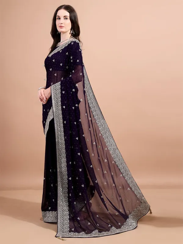 Leelavati_Embroidered_Embellished_Bollywood_Georgette_Saree_Purple