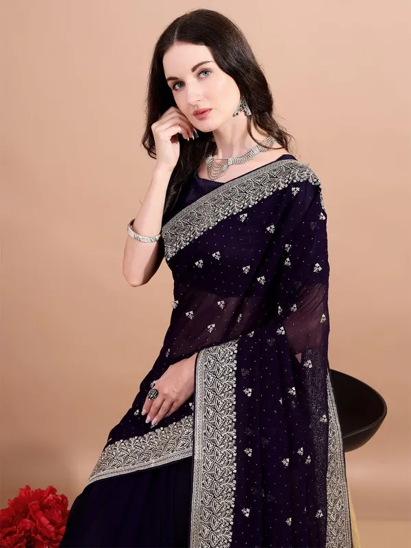 Leelavati_Embroidered_Embellished_Bollywood_Georgette_Saree_Purple