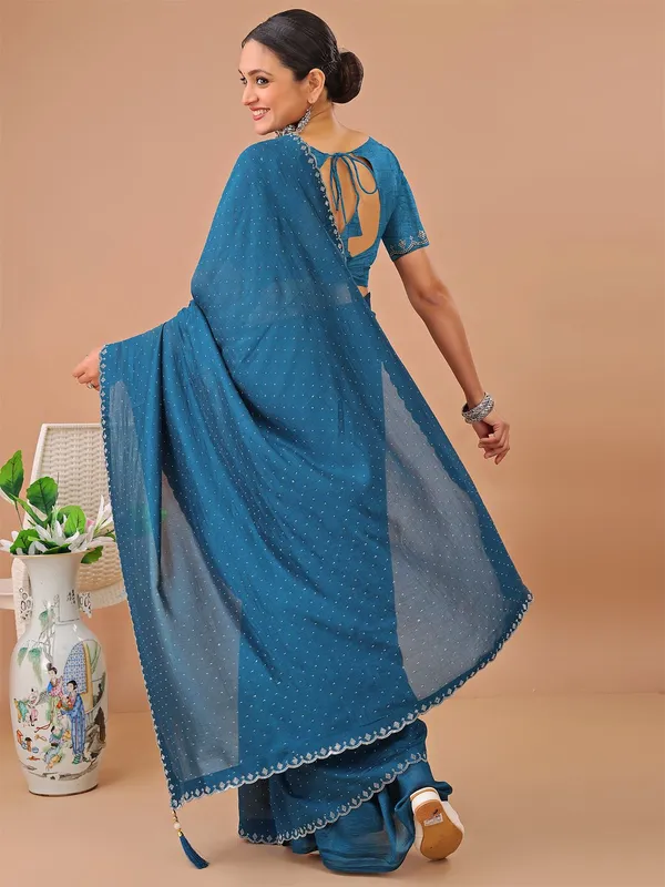 Leelavati_Embellished_Kanjivaram_Silk_Blend_Saree_Blue