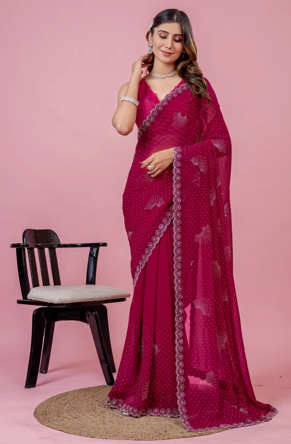 Leelavati_Embroidered_Embellished_Bollywood_Georgette_Saree_Pink