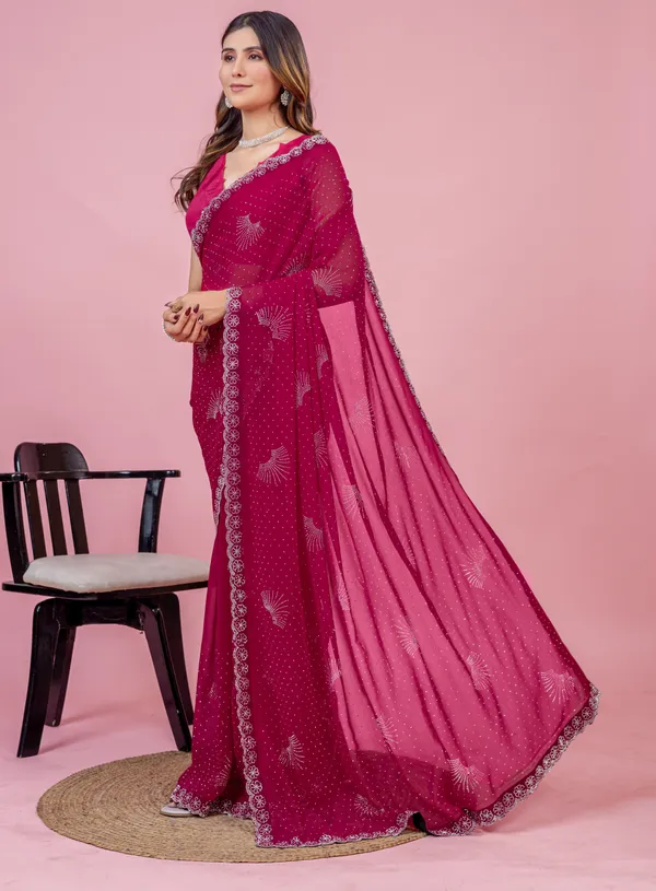 Leelavati_Embroidered_Embellished_Bollywood_Georgette_Saree_Pink