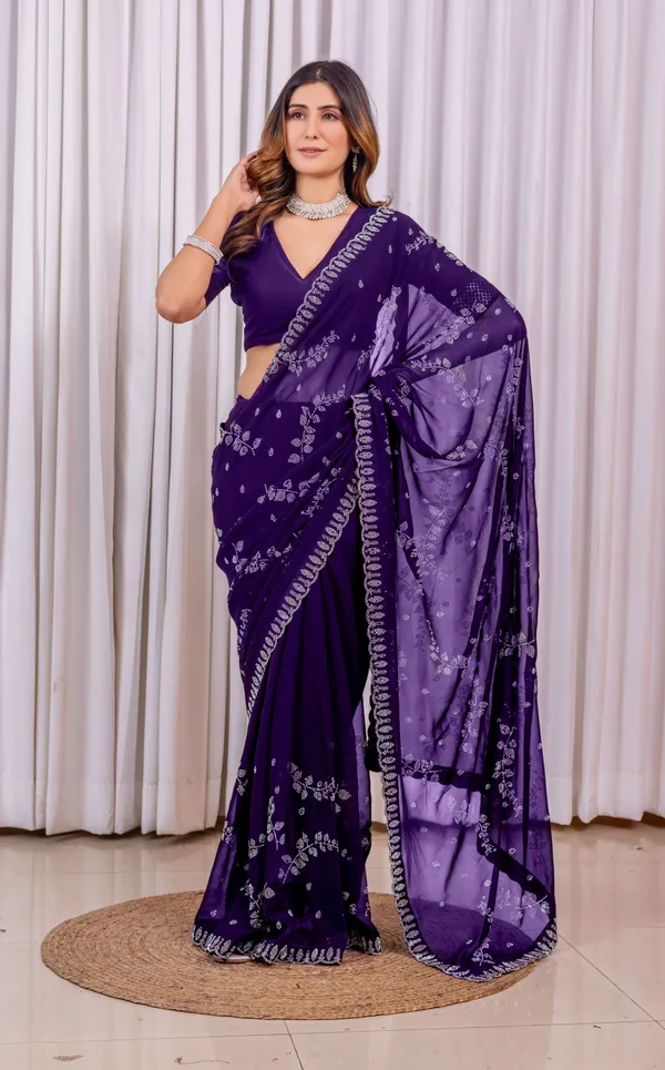 Leelavati_Embroidered_Embellished_Bollywood_Georgette_Saree_Purple