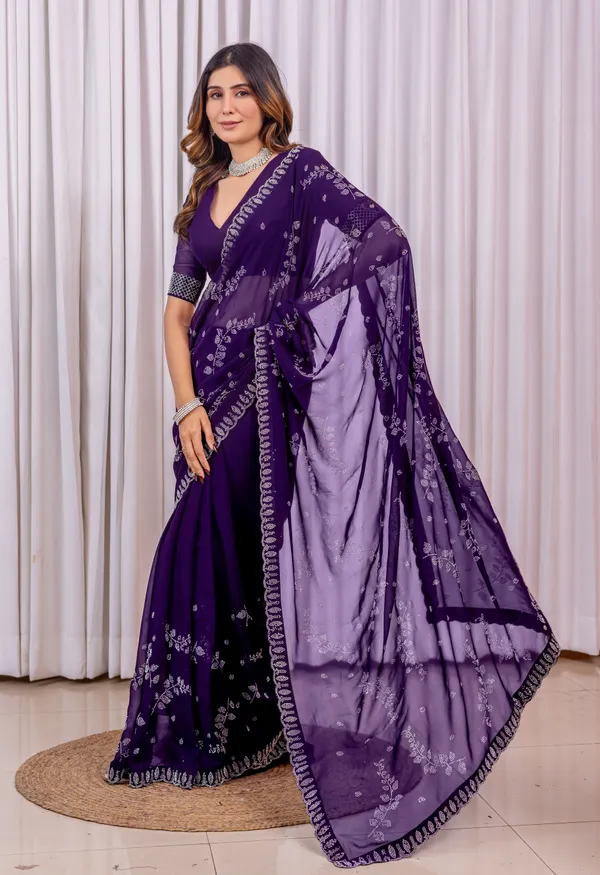 Leelavati_Embroidered_Embellished_Bollywood_Georgette_Saree_Purple