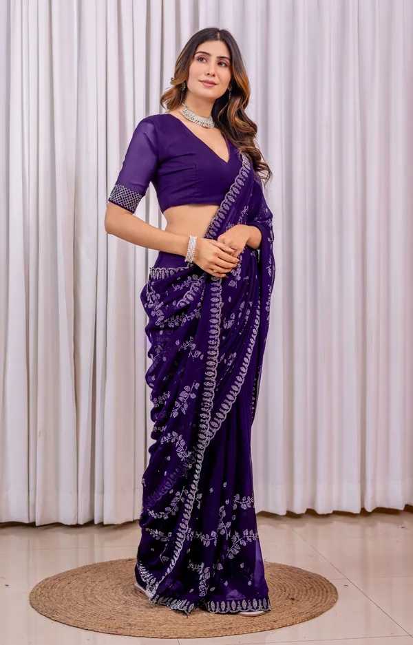 Leelavati_Embroidered_Embellished_Bollywood_Georgette_Saree_Purple