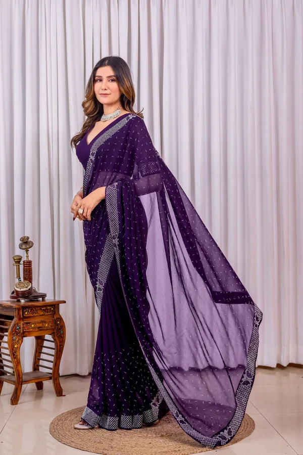 Leelavati_Embroidered_Embellished_Bollywood_Georgette_Saree_Purple