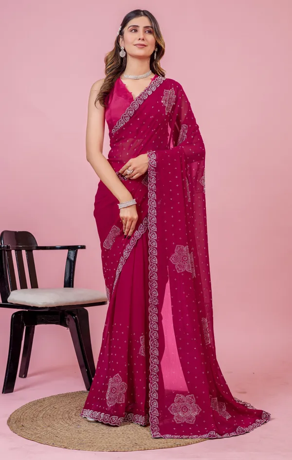 Leelavati_Embroidered_Embellished_Bollywood_Georgette_Saree_Pink