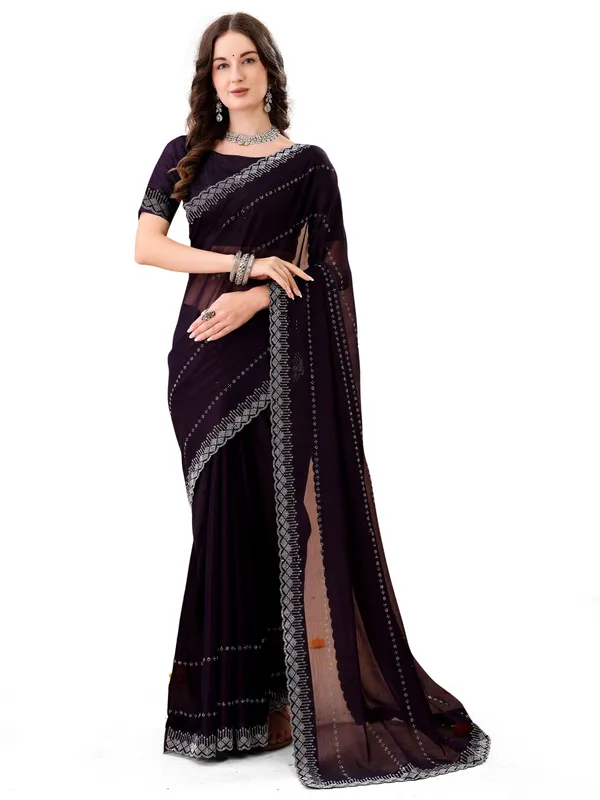 Leelavati_Embellished_Bollywood_Chiffon_Saree_Purple
