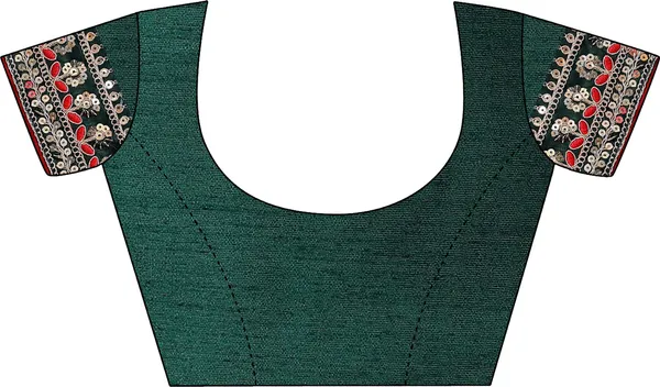 Leelavati_Striped_Embroidered_Bandhani_Georgette_Saree_Green