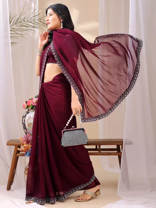 Leelavati_Embroidered_Embellished_Bollywood_Georgette_Saree_Maroon