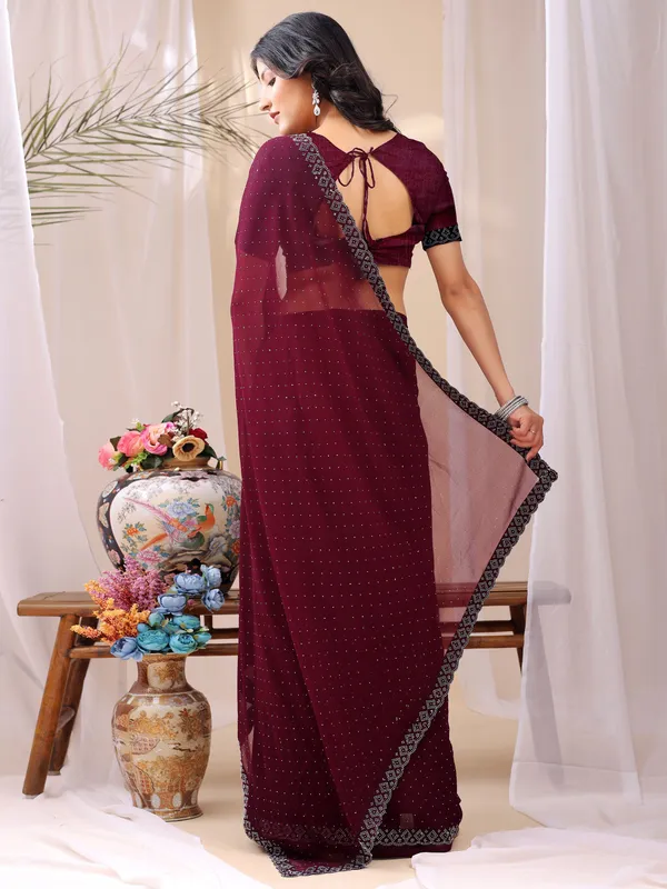 Leelavati_Embroidered_Embellished_Bollywood_Georgette_Saree_Maroon